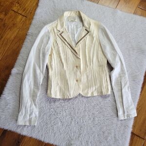 Nigel Preston Tercey Jacket Women's Small Lambskin Linen Art to Wear